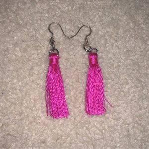 Pink Mini Tassel Earrings